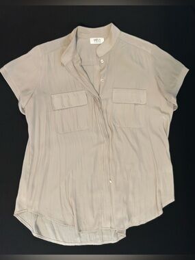 MELA PURDIE Women's Short Sleeve Pocket Blouse — Light Taupe